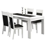 Ficha técnica e caractérísticas do produto Mesa de Jantar com 4 Cadeiras Madesa Georgia - Branco/Preto