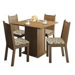 Ficha técnica e caractérísticas do produto Mesa de Jantar com 4 Cadeiras Madesa Kate - Rustic / Florata