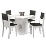 Ficha técnica e caractérísticas do produto Mesa de Jantar com 4 Cadeiras Madesa Olga - Branca/Preta