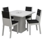 Ficha técnica e caractérísticas do produto Mesa de Jantar com 4 Cadeiras Madesa Olga - Branco/Preto