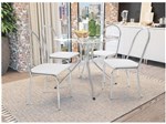 Ficha técnica e caractérísticas do produto Mesa de Jantar com 4 Cadeiras Redonda - com Tampo de Vidro Kappesberg Crome CMC516CR-106