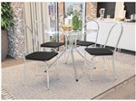 Ficha técnica e caractérísticas do produto Mesa de Jantar com 4 Cadeiras Redonda - com Tampo de Vidro Kappesberg Crome CMC516CR-110