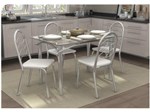 Ficha técnica e caractérísticas do produto Mesa de Jantar com 4 Cadeiras Retangular - com Tampo de Vidro Kappesberg Crome CMC305CR-106