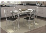 Ficha técnica e caractérísticas do produto Mesa de Jantar com 4 Cadeiras Retangular - com Tampo de Vidro Kappesberg Crome CMC305CR-110