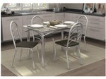Ficha técnica e caractérísticas do produto Mesa de Jantar com 4 Cadeiras Retangular - com Tampo de Vidro Kappesberg Crome CMC305CR-21