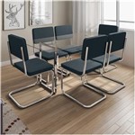 Ficha técnica e caractérísticas do produto Mesa de Jantar com 6 Cadeiras Futura Bartira - Cromada/Cosmo