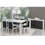 Ficha técnica e caractérísticas do produto Mesa de Jantar com 6 Cadeiras Madesa Diana - Branco/Preto