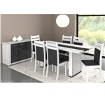 Ficha técnica e caractérísticas do produto Mesa de Jantar com 6 Cadeiras Madesa Mrya - Branco/Preto