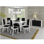 Ficha técnica e caractérísticas do produto Mesa de Jantar com 6 Cadeiras Madesa Premium 4232 - Branco/Preto