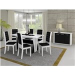 Ficha técnica e caractérísticas do produto Mesa de Jantar com 6 Cadeiras Madesa Premium - Branco/Preto