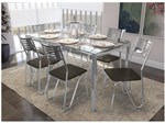 Ficha técnica e caractérísticas do produto Mesa de Jantar com 6 Cadeiras Retangular - com Tampo de Vidro Kappesberg Crome CMC042CR-21