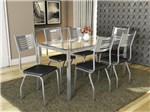 Ficha técnica e caractérísticas do produto Mesa de Jantar com 6 Cadeiras Retangular - com Tampo de Vidro Kappesberg Crome CMC076CR-110