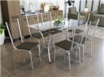 Ficha técnica e caractérísticas do produto Mesa de Jantar com 6 Cadeiras Retangular - com Tampo de Vidro Kappesberg Crome CMC514CR-21
