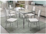 Ficha técnica e caractérísticas do produto Mesa de Jantar com 6 Cadeiras Retangular - com Tampo de Vidro Kappesberg Crome CMC259CR-106