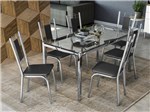 Ficha técnica e caractérísticas do produto Mesa de Jantar com 6 Cadeiras Retangular - com Tampo de Vidro Kappesberg Crome CMC259CR-110