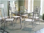 Ficha técnica e caractérísticas do produto Mesa de Jantar com 6 Cadeiras Retangular - Tampo de Vidro Kappesberg Crome CMC445CR-106