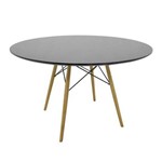 Ficha técnica e caractérísticas do produto Mesa de Jantar Redonda Eames Eiffel Wood Tampo 120cm Preto