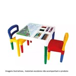 Ficha técnica e caractérísticas do produto Mesa Didatica Mesinha Infantil com 2 Cadeira Poliplac