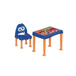 Ficha técnica e caractérísticas do produto Mesa e Cadeira Monster Azul Masculino Infantil