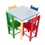 Ficha técnica e caractérísticas do produto Mesa Infantil com 4 Cadeiras - Carlu