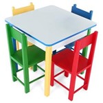 Ficha técnica e caractérísticas do produto Mesa Infantil com 4 Cadeiras de Madeira e MDF - 5017 - Carlu
