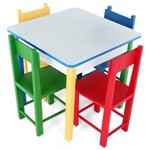 Ficha técnica e caractérísticas do produto Mesa Infantil com 4 Cadeiras Madeira Mdf Carlu