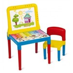 Ficha técnica e caractérísticas do produto Mesa Infantil do Pequeno Artista com 1 Cadeira e Lousa para Pintura - 9052 - Bell Toy