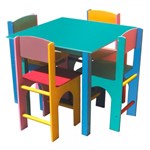 Ficha técnica e caractérísticas do produto Mesa Infantil Quadrada Colorida 4 Cadeiras 1051 Ciabrink