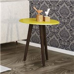 Mesa Lateral Bechara Decor Brilhante 44 Cm com Pés Palito Amarelo