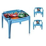 Ficha técnica e caractérísticas do produto Mesa Mesinha Infantil com 2 Cadeiras Carros Azul Meninos