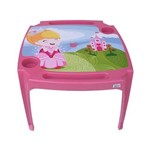 Mesa Mesinha Infantil com 2 Cadeiras Princesas Meninas Rosa
