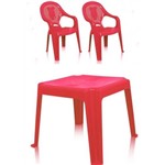 Ficha técnica e caractérísticas do produto Mesa Mesinha Infantil com 2 Cadeiras Teddy Decorada Vermelha
