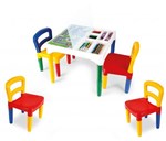 Ficha técnica e caractérísticas do produto Mesa Mesinha Infantil Didática com 4 Cadeiras - Poliplac