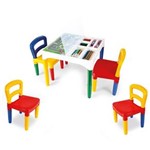 Ficha técnica e caractérísticas do produto Mesa Mesinha Infantil Didática com 4 Cadeiras