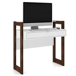 Mesa para Computador Escrivaninha 1 Gaveta Az1007 Branco/nogal - Tecno Mobili