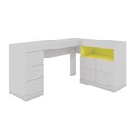 Ficha técnica e caractérísticas do produto Mesa para Computador Job Branco Fosco/amarelo - Líder Design