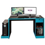 Ficha técnica e caractérísticas do produto Mesa para Computador Notebook Desk Game Drx 3000 Preto/azul - Móveis Leão
