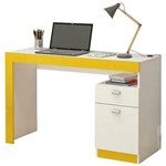 Mesa para Computador Permóbili Móveis Melissa 1 Porta Branco/Amarela