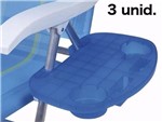 Ficha técnica e caractérísticas do produto Mesa Portátil Azul para Cadeira de Praia Mor - Kit com 3