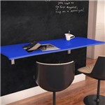 Ficha técnica e caractérísticas do produto Mesa Suspensa de Parede Dobrável Flat Azul 110x50 - Lymdecor