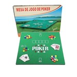 Ficha técnica e caractérísticas do produto Mesa Tabuleiro de Jogo de Poker Cartas Completa com Fichas e Baralho em Madeira
