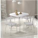Ficha técnica e caractérísticas do produto Conjunto Mesa 1504 Branca Cromada com 4 Cadeiras 1700 Fantasia Branco Carraro