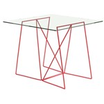 Ficha técnica e caractérísticas do produto Mesas 1538 Quadrada com Vidro Incolor Vermelha Carraro