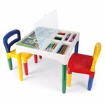 Ficha técnica e caractérísticas do produto Mesinha Didática de Atividades Infantil 2 Cadeiras Poliplac