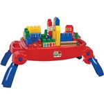 Ficha técnica e caractérísticas do produto Mesinha Infantil Bell Toy Super Atividades 2 em 1 Vira Maletinha - 31 Peças - Vermelha/azul