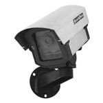 Ficha técnica e caractérísticas do produto Micro Câmera Falsa com Led para Segurança Residencial + Placa Sorria