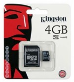 Ficha técnica e caractérísticas do produto Micro Cartão de Memória Kingston 4GB com Adaptador - Kingston