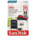 Ficha técnica e caractérísticas do produto Micro SD Sandisk 16 GB