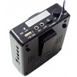 Ficha técnica e caractérísticas do produto Microfone Amplificador de Voz, Palestras, Caixa de Som, Radio, Usb e Bateria
