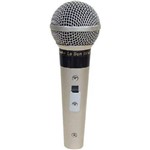 Microfone com Fio Profissional Sm58 P4 A/B Champanhe Acompanha Cabo de 5 Metros